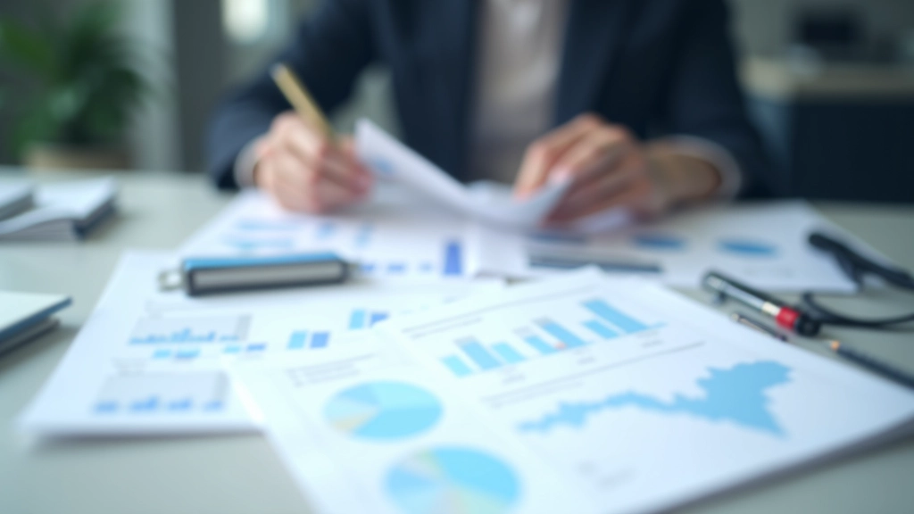 Wirtschaftliche Statistiken und Daten auf Papier, Diagramme und Analysen, Büro-Schreibtisch mit Forschungsmaterialien