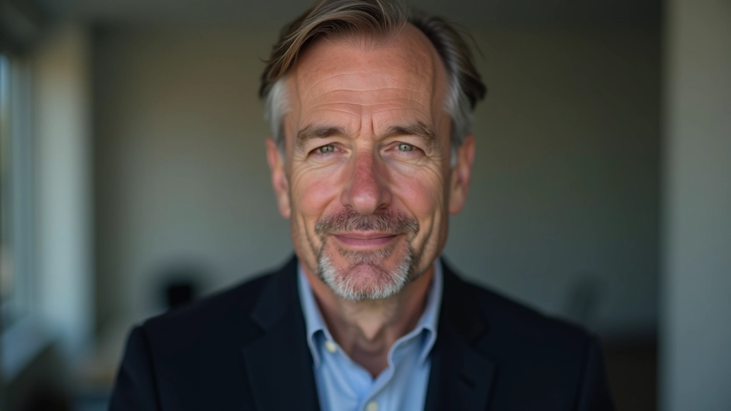 Dr. Heinrich Müller, Wirtschaftswissenschaftler und Leiter des Forschungsteams, Portrait aus Brusthöhe